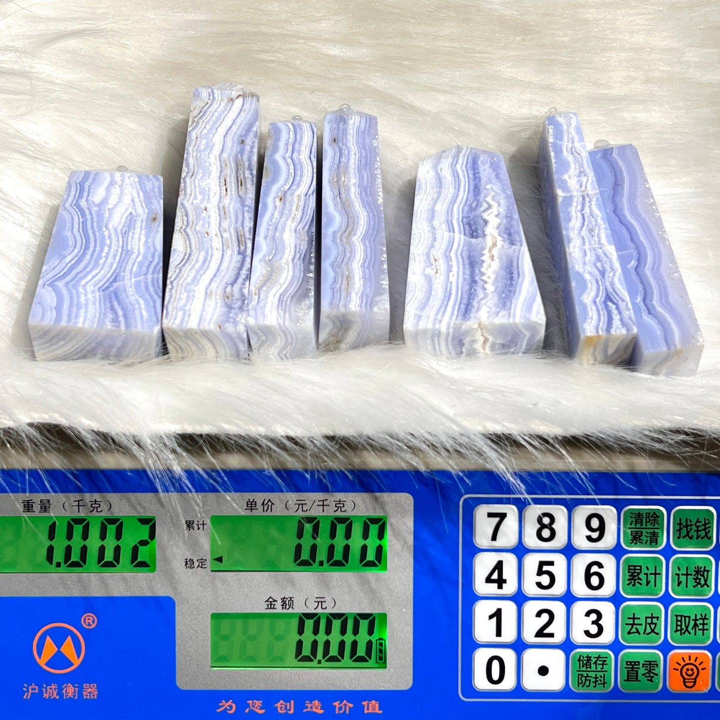 Blaue Spitzenachatspitzen zu verkaufen