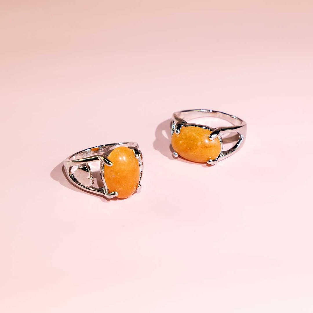 Orangefarbener Aventurin-Ring