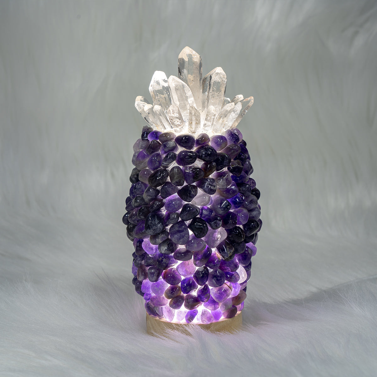 Dream Amethyst Chips Pineapple  Lamp In Bulk