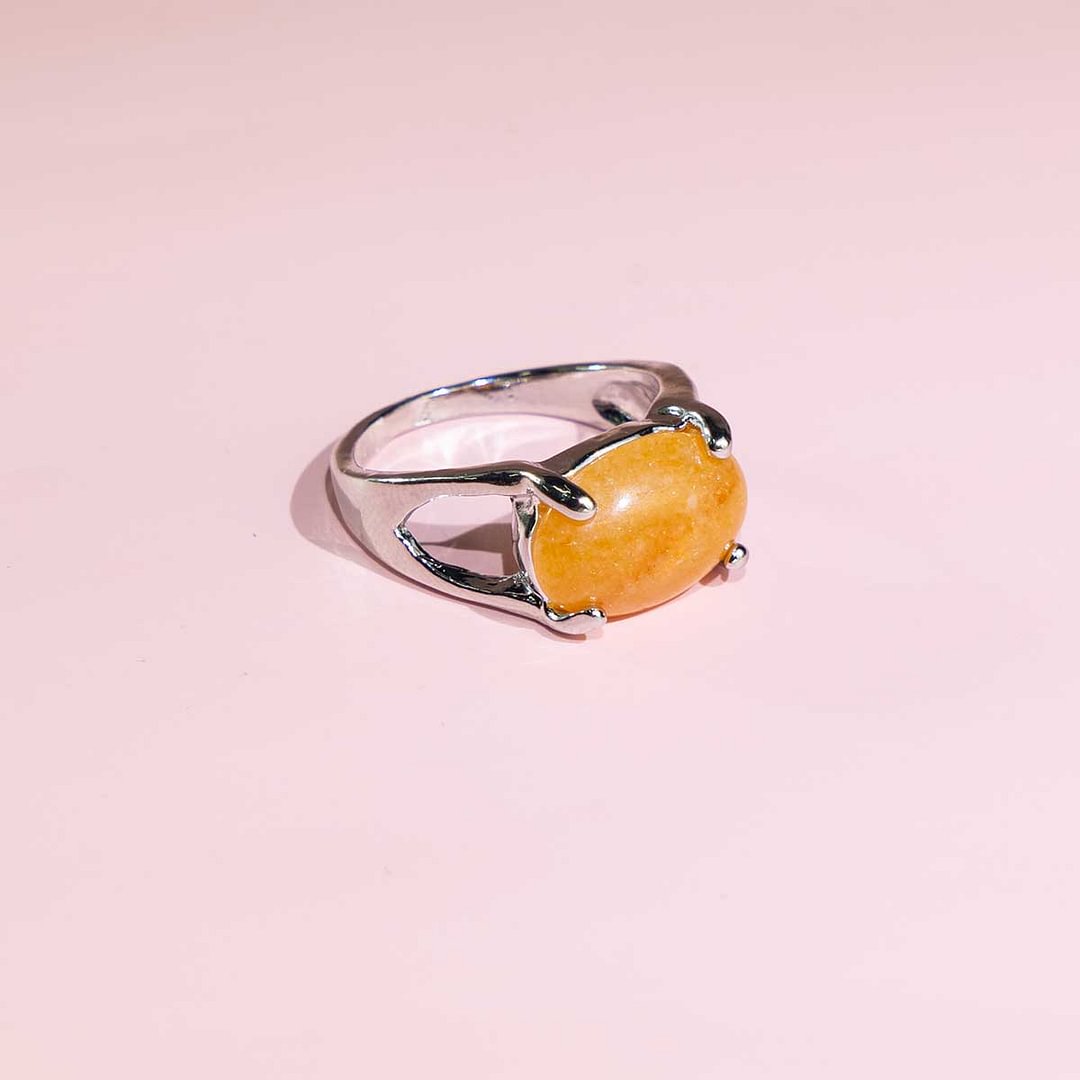 Orangefarbener Aventurin-Ring